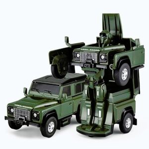 Imagine Masinuta Metalica Convertibila Land Rover Defender Verde Cu Scara 1 La 32