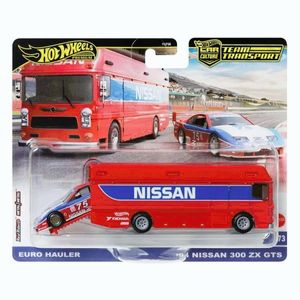 Imagine Transportator cu masinuta Hot Wheels, Car Culture, Euro Hauler si 94 Nissan 300 ZX GTS, HRV44